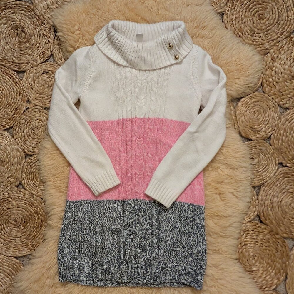 Janie and Jack pink/grey sweater dress